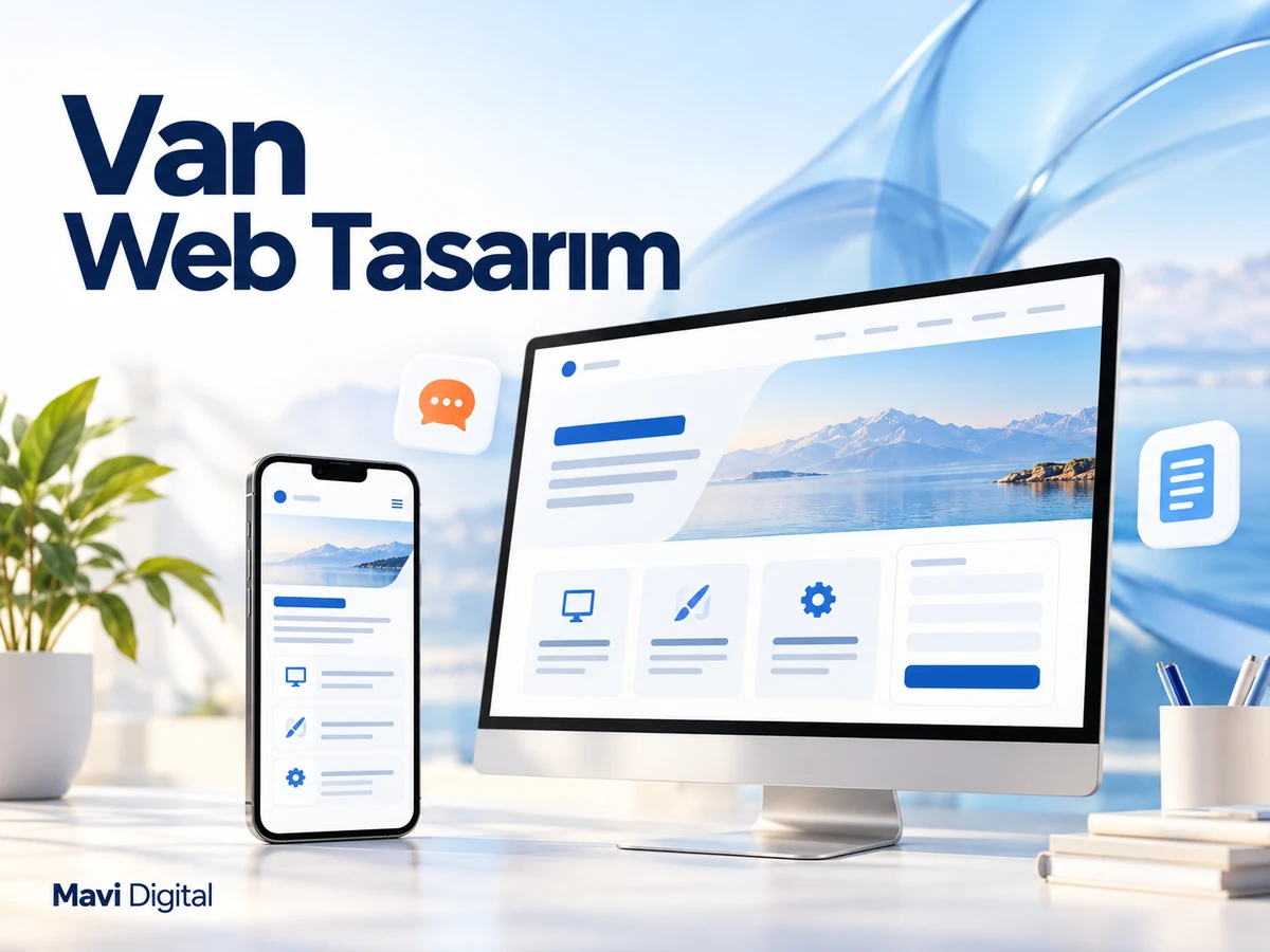 Van Web Tasarım başlığıyla masaüstü bilgisayar ve telefonda hizmet sitesi ve teklif formu örneği